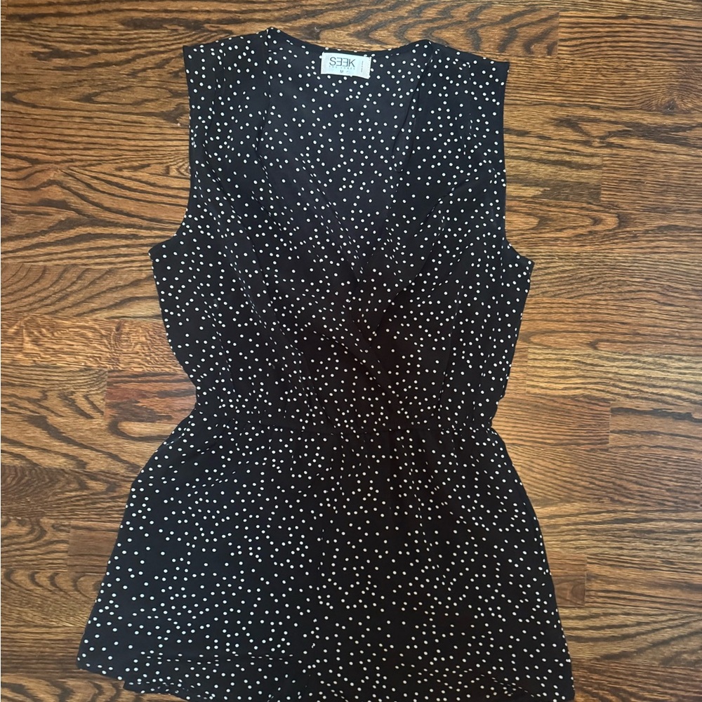 Elegant Black and White Poka Dots Romper